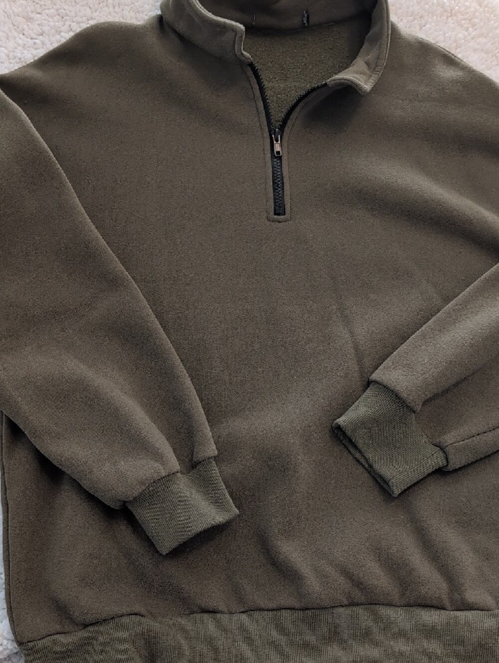 Olive Half-Zip Fleece Sweater - Picture 3 of 3